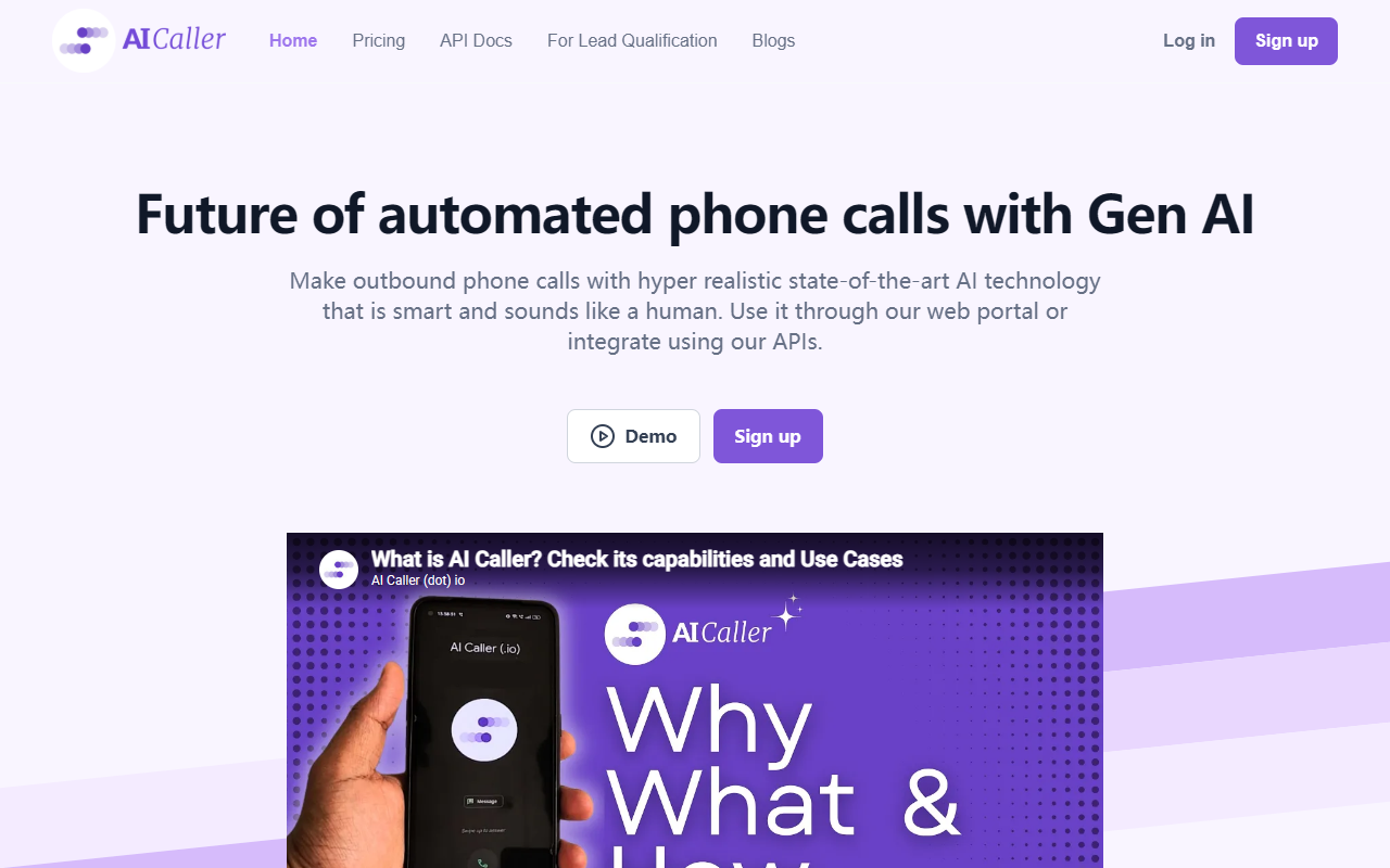 AICaller.io 界面截图