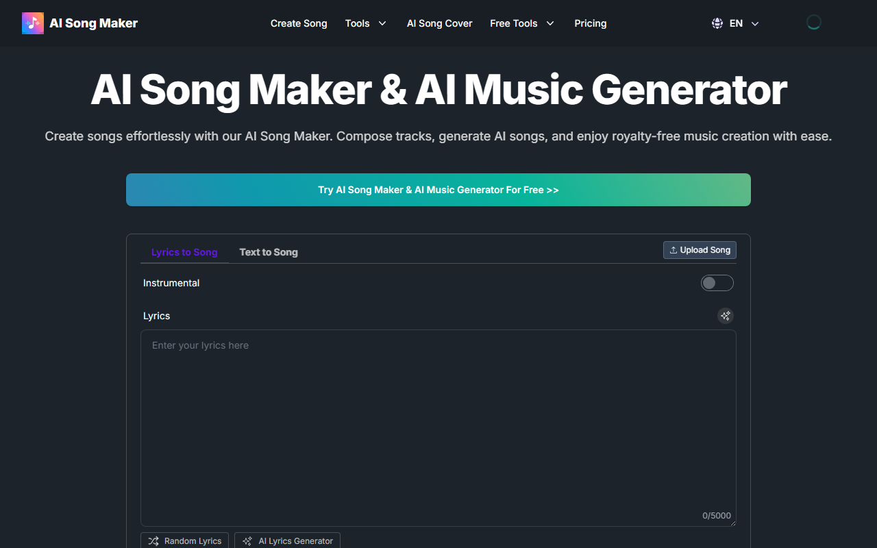 AI Music Generator 界面截图