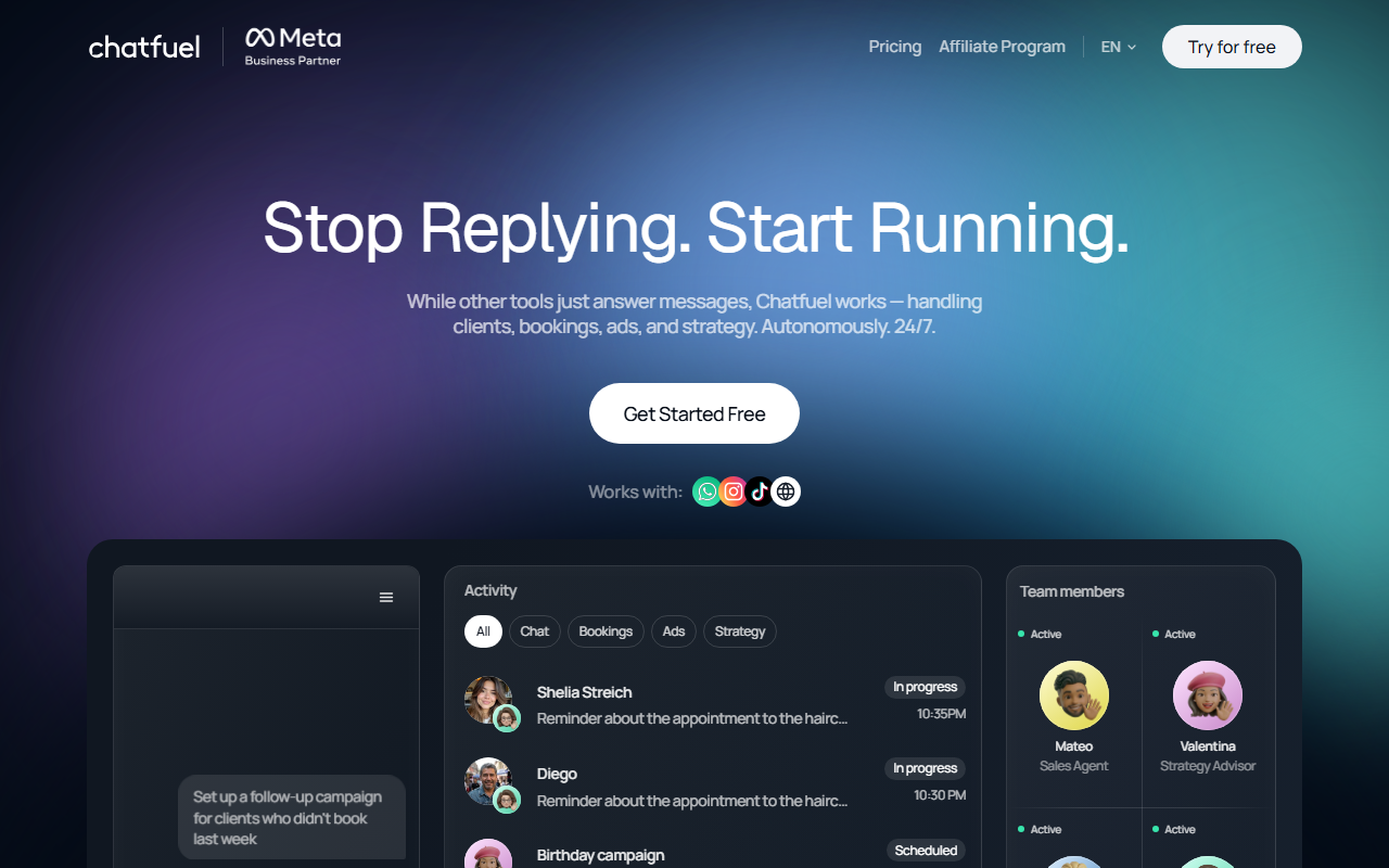 Chatfuel 界面截图