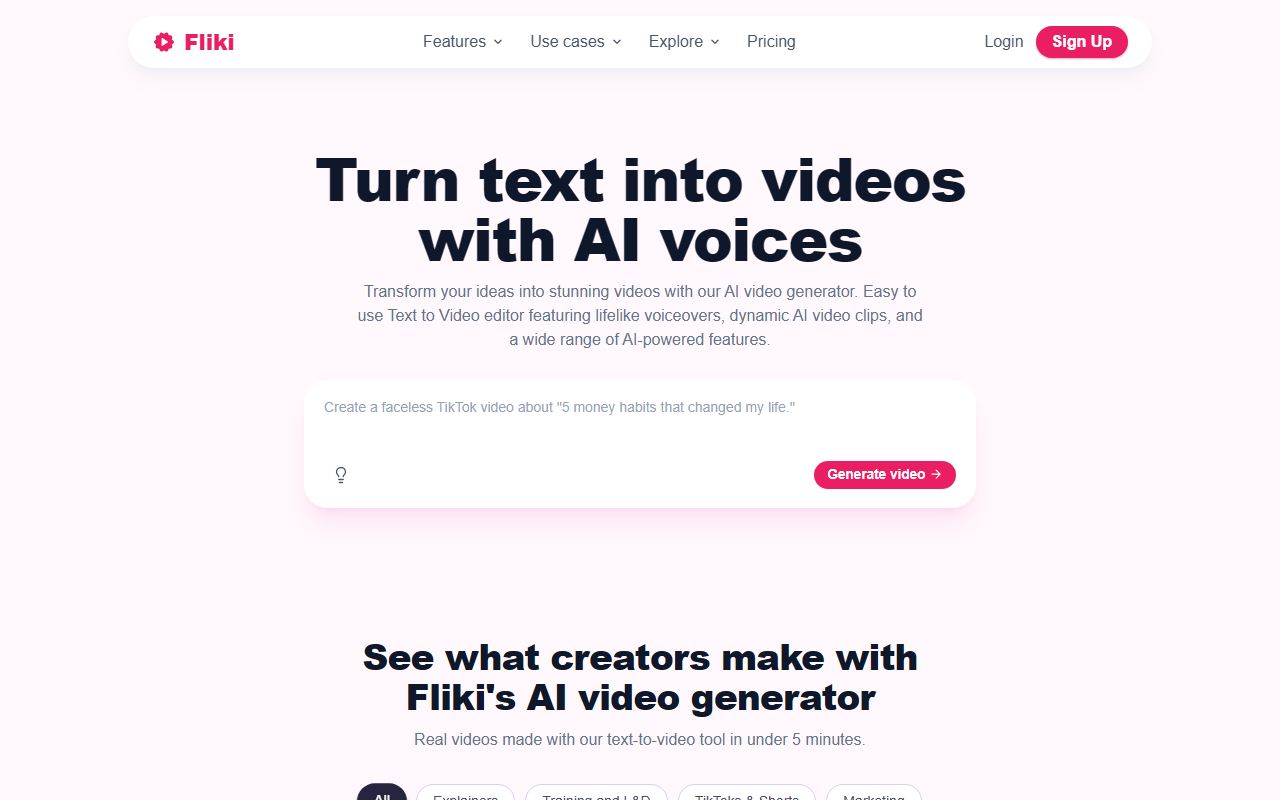 Fliki 界面截图