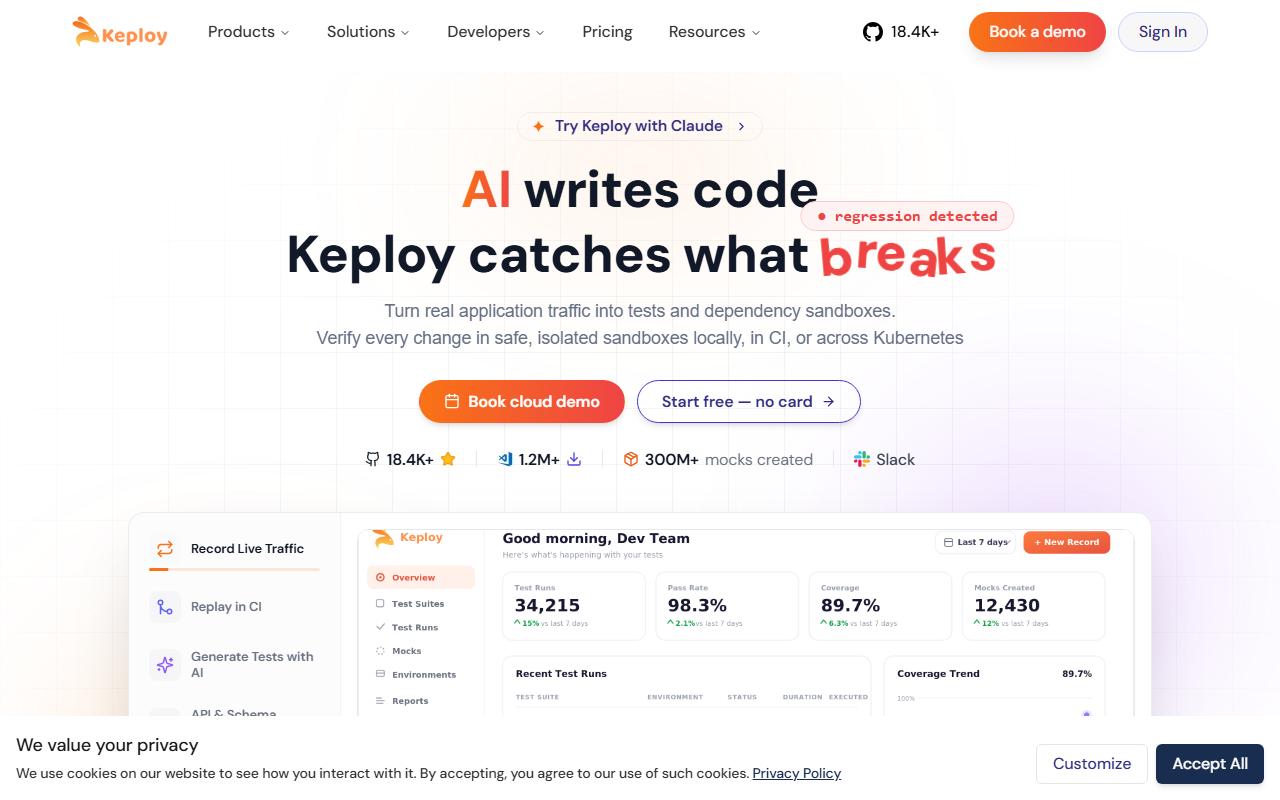 Keploy 界面截图