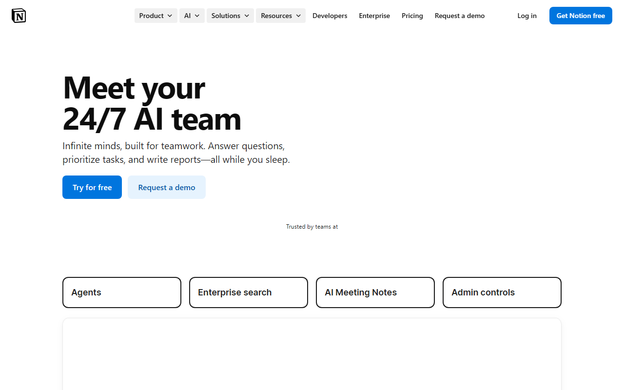 Notion AI 界面截图