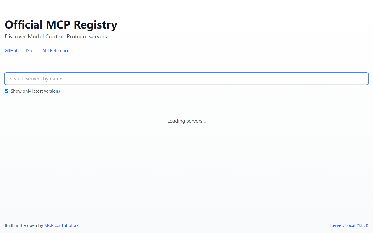MCP Registry 界面截图