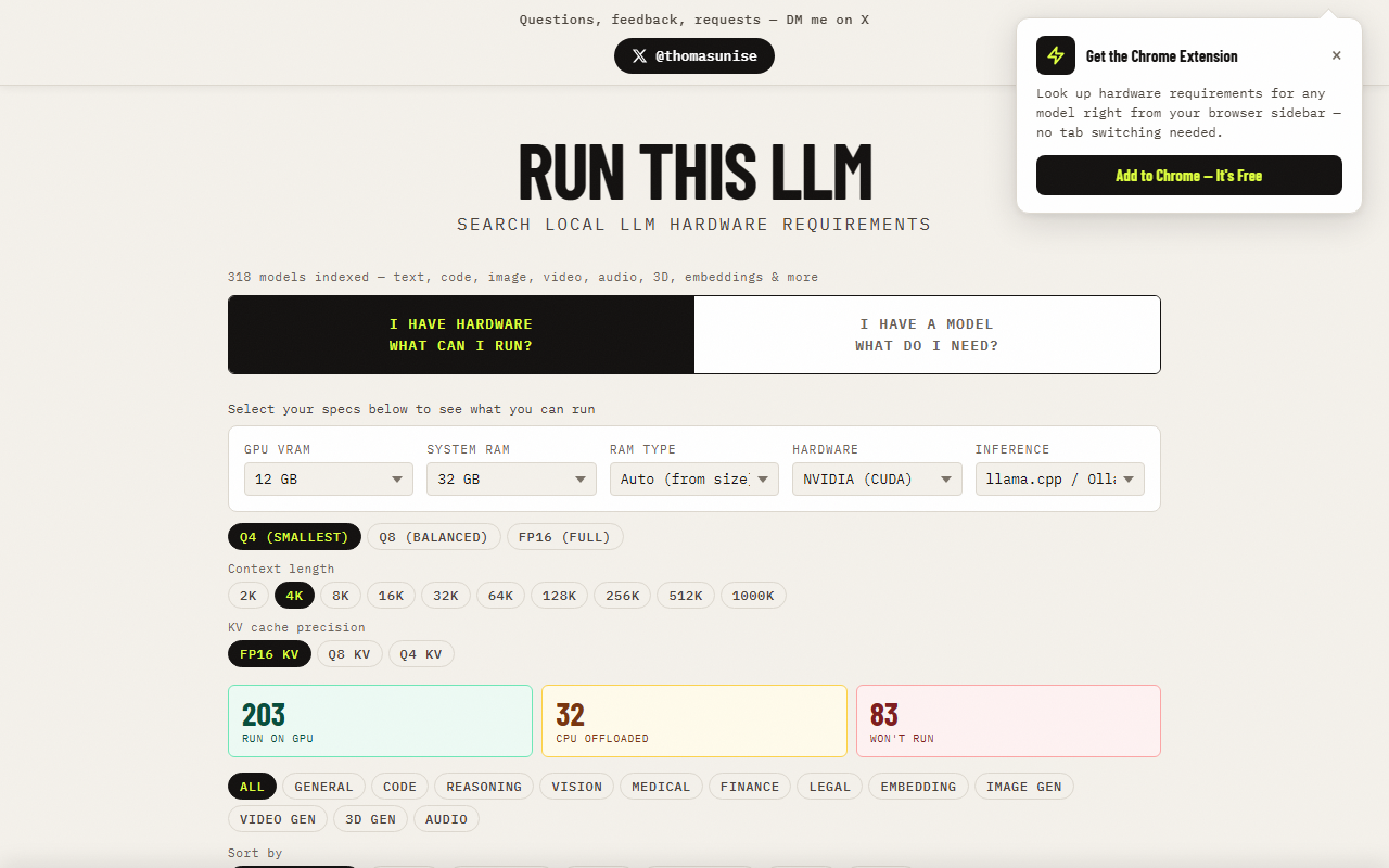 RunThisLLM 界面截图